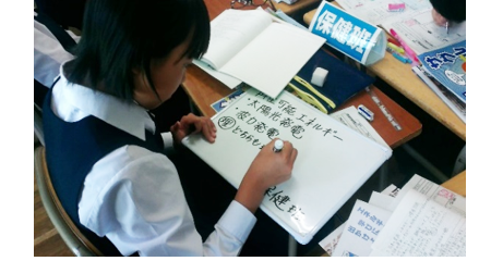 グループで自分の考えを発表し、まとめる画像